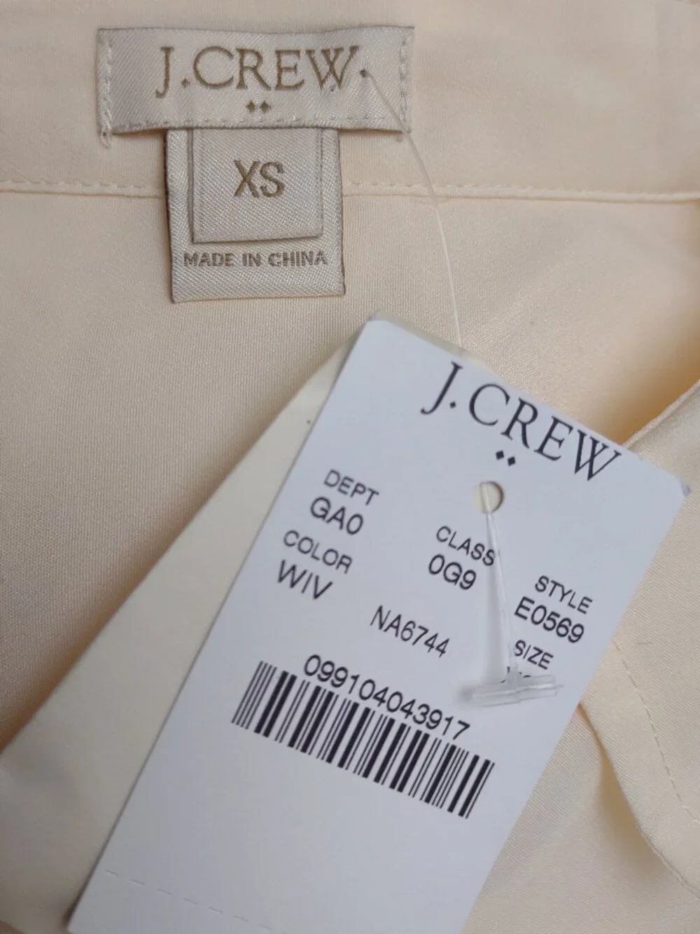 NWT J. Crew ivory cream long sleeve button front shirt blouse top ladies XS